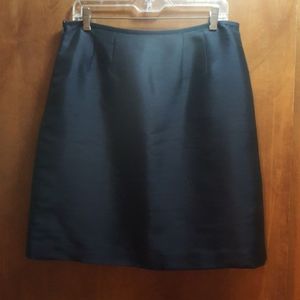 Ann Taylor Navy Silk Skirt
